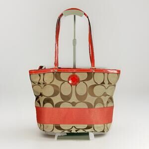 Vintage classic c coach brown and orange purse shoulder tote bag